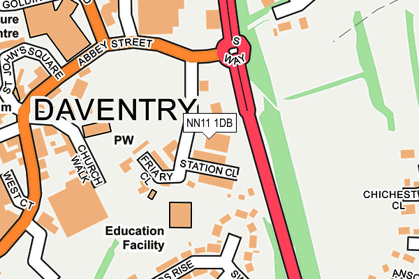 NN11 1DB map - OS OpenMap – Local (Ordnance Survey)