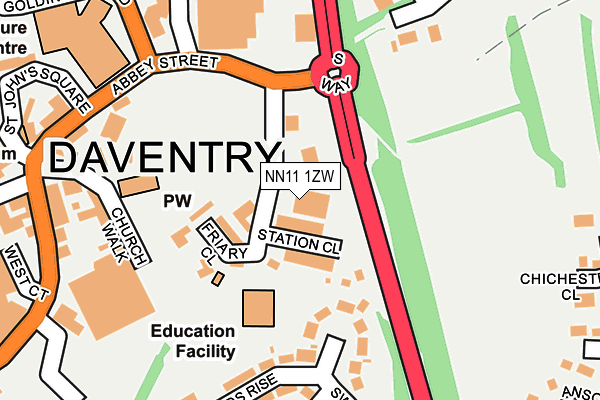 NN11 1ZW map - OS OpenMap – Local (Ordnance Survey)