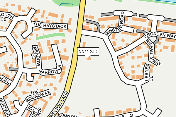 NN11 2JD map - OS OpenMap – Local (Ordnance Survey)