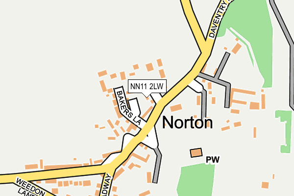 NN11 2LW map - OS OpenMap – Local (Ordnance Survey)