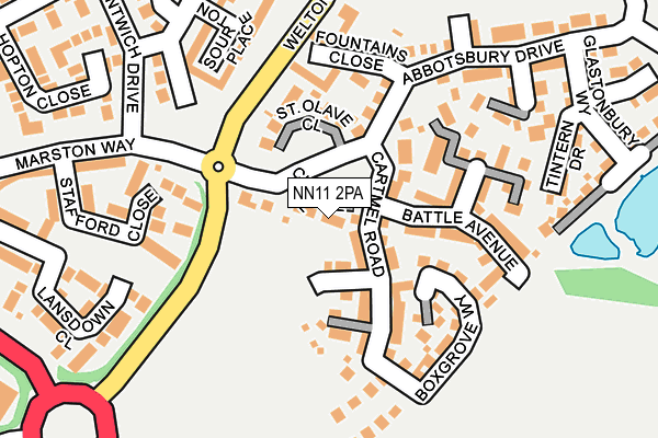 NN11 2PA map - OS OpenMap – Local (Ordnance Survey)