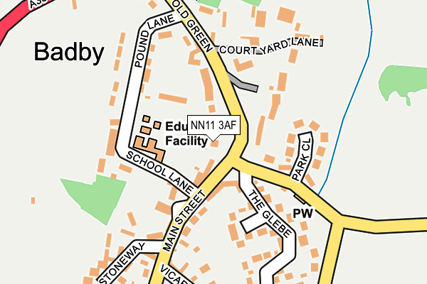 NN11 3AF map - OS OpenMap – Local (Ordnance Survey)