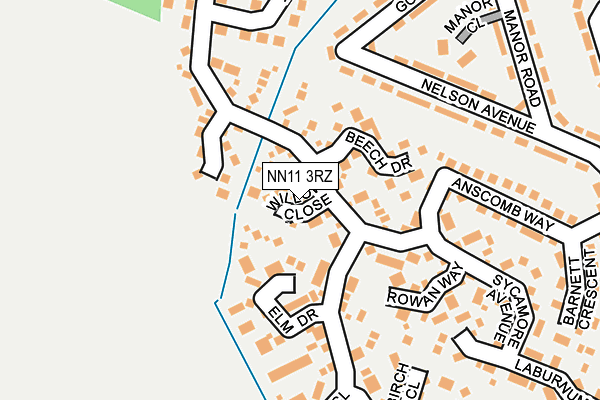 NN11 3RZ map - OS OpenMap – Local (Ordnance Survey)