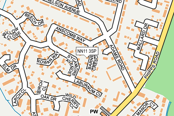 NN11 3SP map - OS OpenMap – Local (Ordnance Survey)