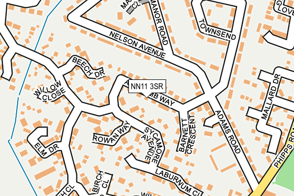 NN11 3SR map - OS OpenMap – Local (Ordnance Survey)