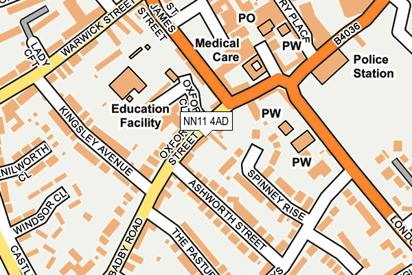 NN11 4AD map - OS OpenMap – Local (Ordnance Survey)