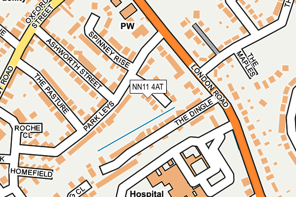 NN11 4AT map - OS OpenMap – Local (Ordnance Survey)