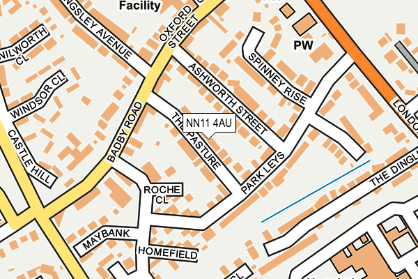 NN11 4AU map - OS OpenMap – Local (Ordnance Survey)