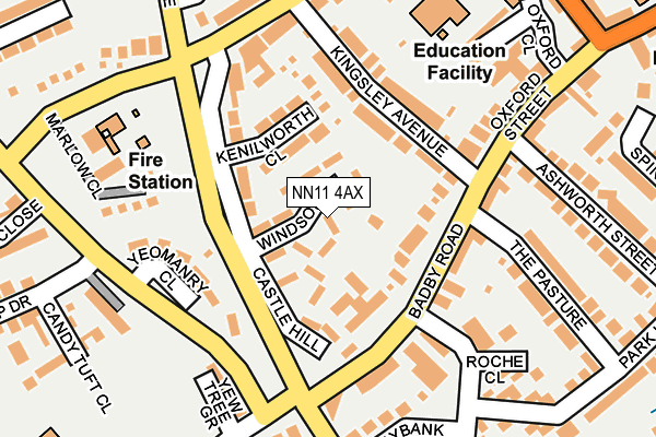 NN11 4AX map - OS OpenMap – Local (Ordnance Survey)