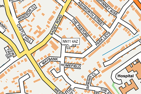 NN11 4AZ map - OS OpenMap – Local (Ordnance Survey)