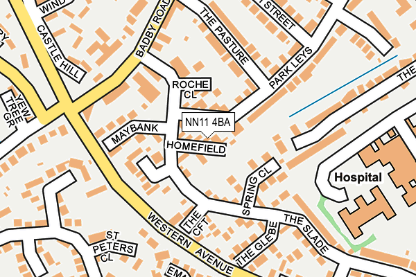 NN11 4BA map - OS OpenMap – Local (Ordnance Survey)