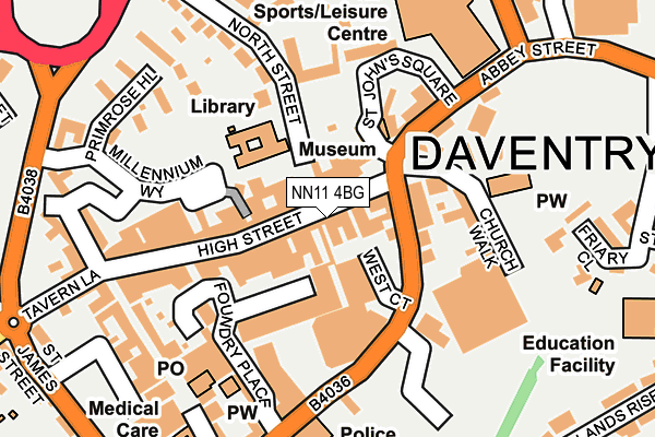 Map of THE VAPE HOUSE DAVENTRY LTD at local scale