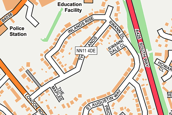 NN11 4DE map - OS OpenMap – Local (Ordnance Survey)