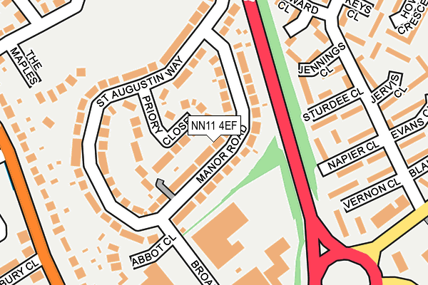 NN11 4EF map - OS OpenMap – Local (Ordnance Survey)