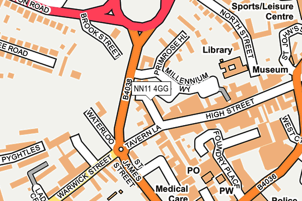 NN11 4GG map - OS OpenMap – Local (Ordnance Survey)