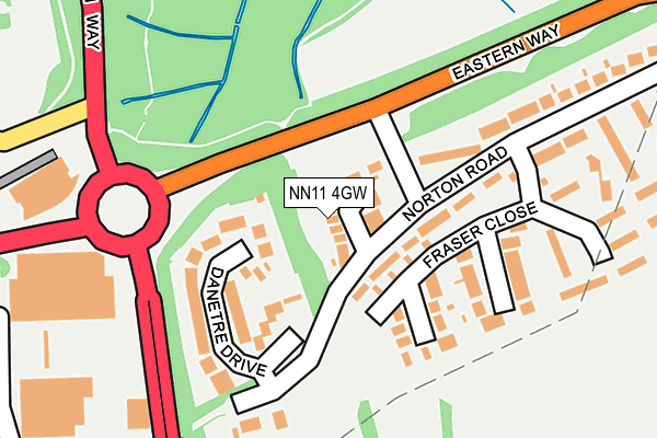 NN11 4GW map - OS OpenMap – Local (Ordnance Survey)