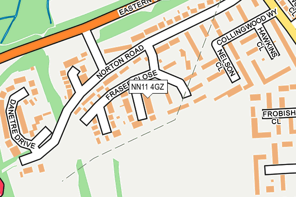NN11 4GZ map - OS OpenMap – Local (Ordnance Survey)