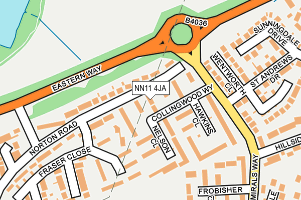 NN11 4JA map - OS OpenMap – Local (Ordnance Survey)