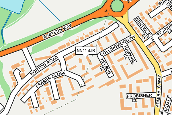 NN11 4JB map - OS OpenMap – Local (Ordnance Survey)