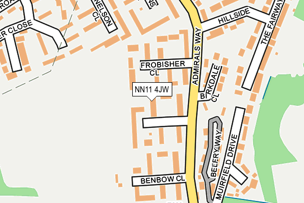 NN11 4JW map - OS OpenMap – Local (Ordnance Survey)