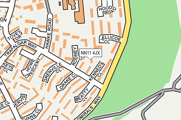 NN11 4JX map - OS OpenMap – Local (Ordnance Survey)