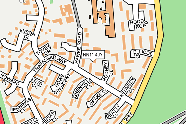 NN11 4JY map - OS OpenMap – Local (Ordnance Survey)