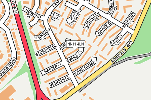 NN11 4LN map - OS OpenMap – Local (Ordnance Survey)
