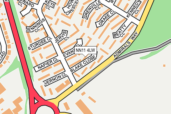 NN11 4LW map - OS OpenMap – Local (Ordnance Survey)