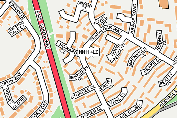 NN11 4LZ map - OS OpenMap – Local (Ordnance Survey)