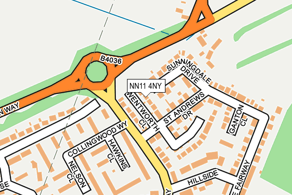 NN11 4NY map - OS OpenMap – Local (Ordnance Survey)