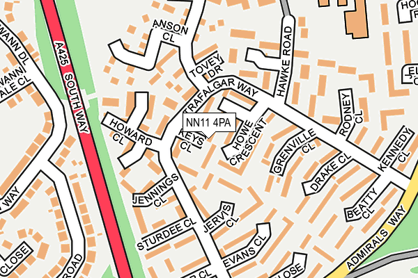 NN11 4PA map - OS OpenMap – Local (Ordnance Survey)
