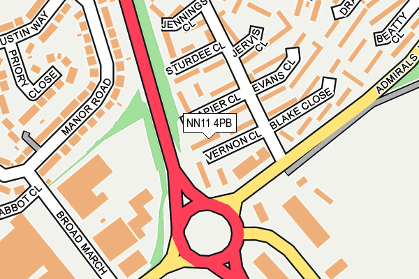 NN11 4PB map - OS OpenMap – Local (Ordnance Survey)