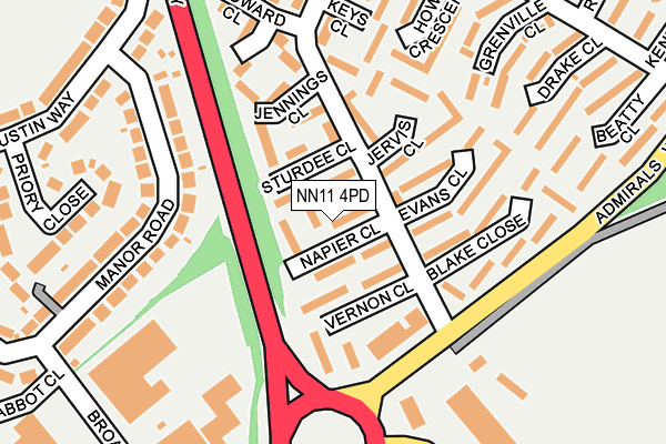 NN11 4PD map - OS OpenMap – Local (Ordnance Survey)