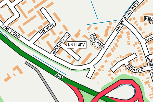 NN11 4PY map - OS OpenMap – Local (Ordnance Survey)