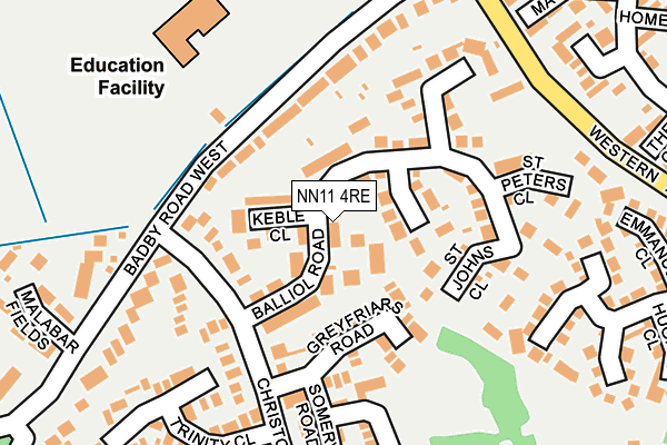 NN11 4RE map - OS OpenMap – Local (Ordnance Survey)