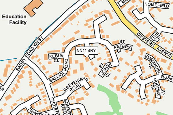 NN11 4RY map - OS OpenMap – Local (Ordnance Survey)