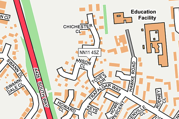 NN11 4SZ map - OS OpenMap – Local (Ordnance Survey)