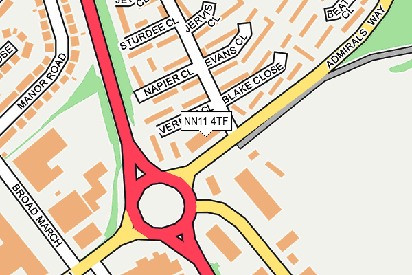 NN11 4TF map - OS OpenMap – Local (Ordnance Survey)