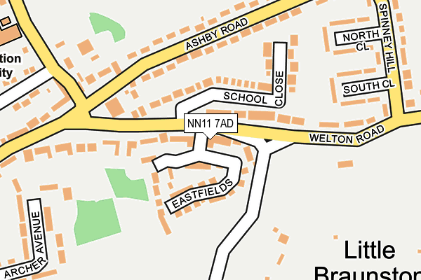 NN11 7AD map - OS OpenMap – Local (Ordnance Survey)