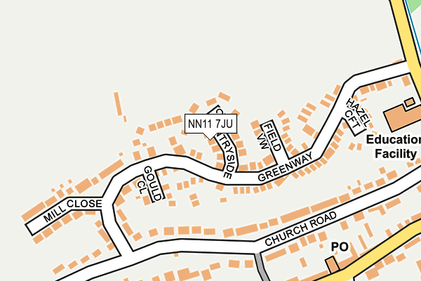 NN11 7JU map - OS OpenMap – Local (Ordnance Survey)