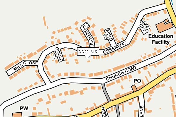 NN11 7JX map - OS OpenMap – Local (Ordnance Survey)