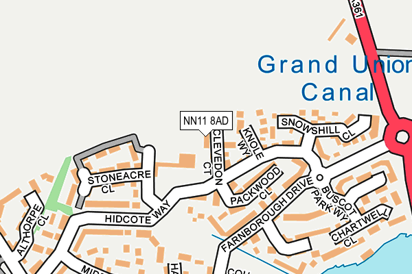 NN11 8AD map - OS OpenMap – Local (Ordnance Survey)