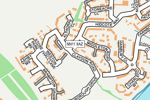 NN11 8AZ map - OS OpenMap – Local (Ordnance Survey)