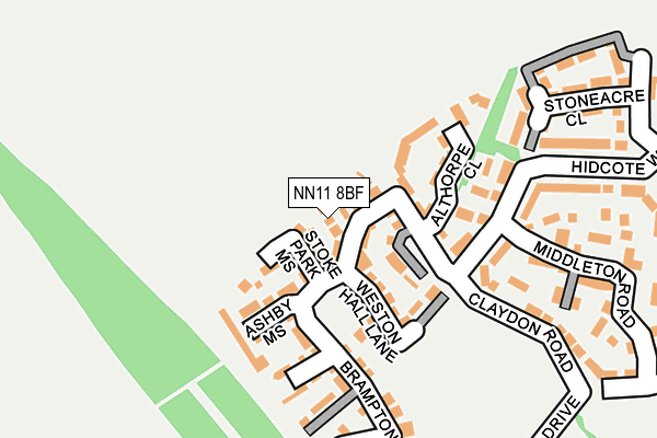 NN11 8BF map - OS OpenMap – Local (Ordnance Survey)