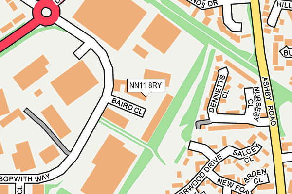 NN11 8RY map - OS OpenMap – Local (Ordnance Survey)