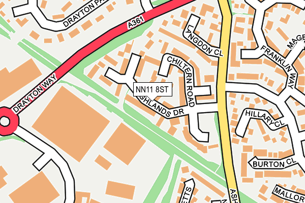 NN11 8ST map - OS OpenMap – Local (Ordnance Survey)