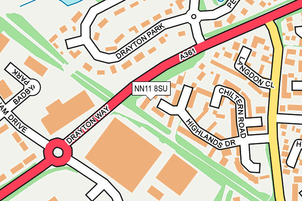 NN11 8SU map - OS OpenMap – Local (Ordnance Survey)