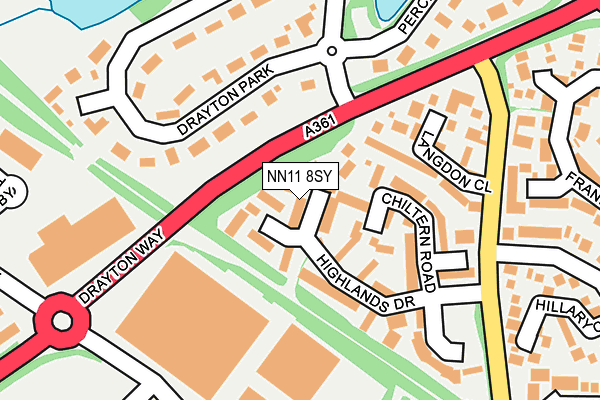 NN11 8SY map - OS OpenMap – Local (Ordnance Survey)