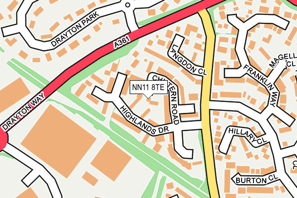 NN11 8TE map - OS OpenMap – Local (Ordnance Survey)