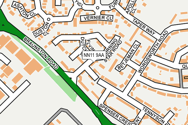NN11 9AA map - OS OpenMap – Local (Ordnance Survey)